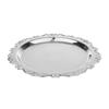 Silver Round Metal Fruit Dish Pastry Plate Tea Dessert Serving Tray 25cm