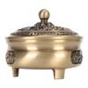 Coil Incense Burner with Lid Antique Beautifully Carved Electroplating Zinc Alloy Incense Burner