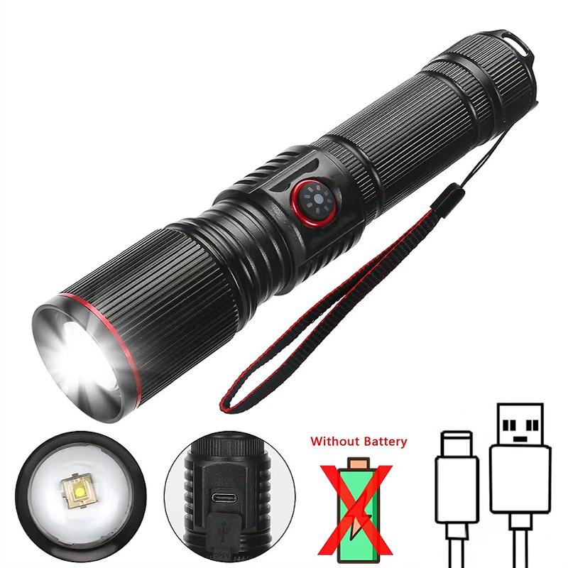 20W High Power LED Flashlight Zoom Torch USB Rechargeable Light Outdoor Camping Hunting Fishing Walking Riding Lighting Lamp