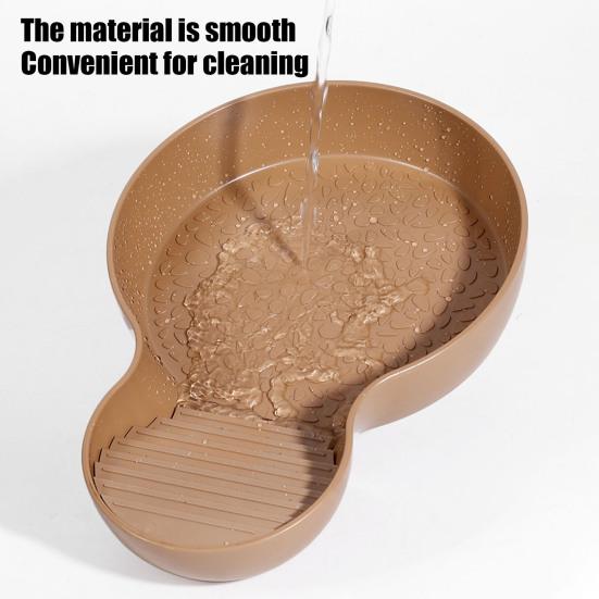 Reptile Bathing Pool Tortoise Food And Water Feeder Bowl with Ramp Reptile Feeding Dish Aquarium Ornament for Gecko Snake Turtle Bearded Dragon Lizard