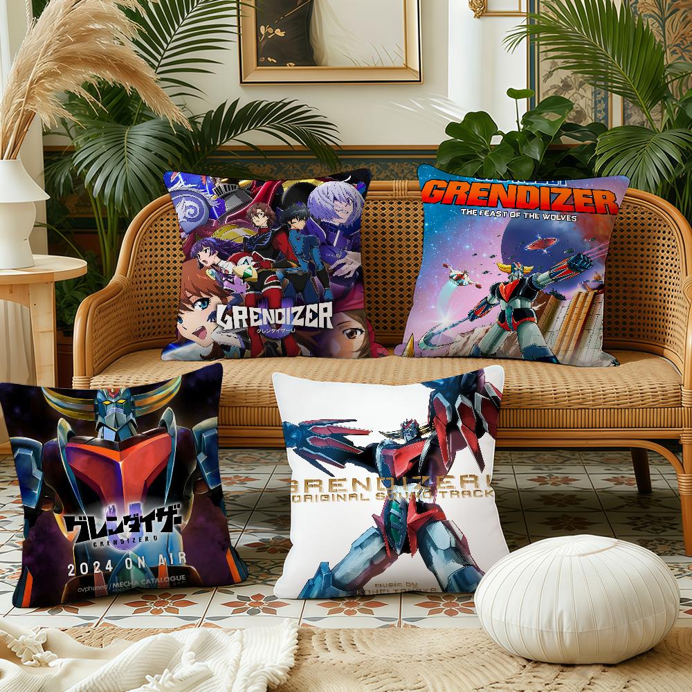 Cartoon GGrendizer U cool cushion cover Pillow Case Plush Fabric Soft Double Sided Print Sofa Cushion Cover Throw Pillow Covers