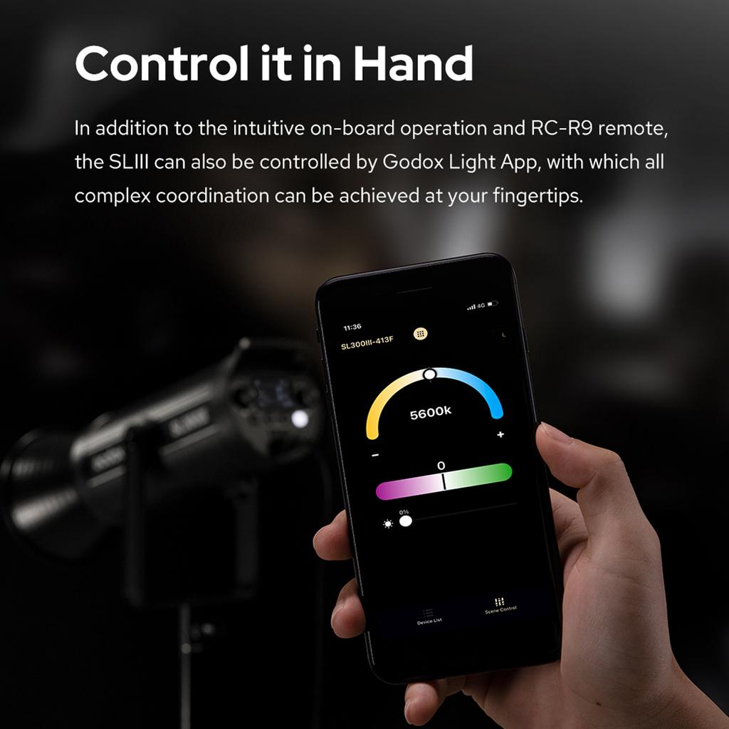 Godox SL200III Студийный светодиодный светильник для видеосъемки, 215 Вт, мощный фотосветильник, 5600K+/-200K, с регулируемой яркостью, 8 FX