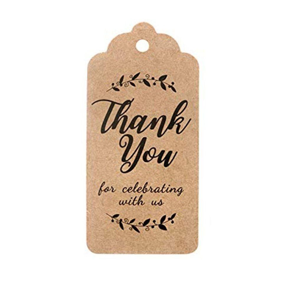 100pcs Cards Wedding Party Luggage Handmade Thank you Hanging Label Jute Twine Kraft Gift Tags