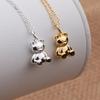 Chubby Teddy Bear Silver Necklace