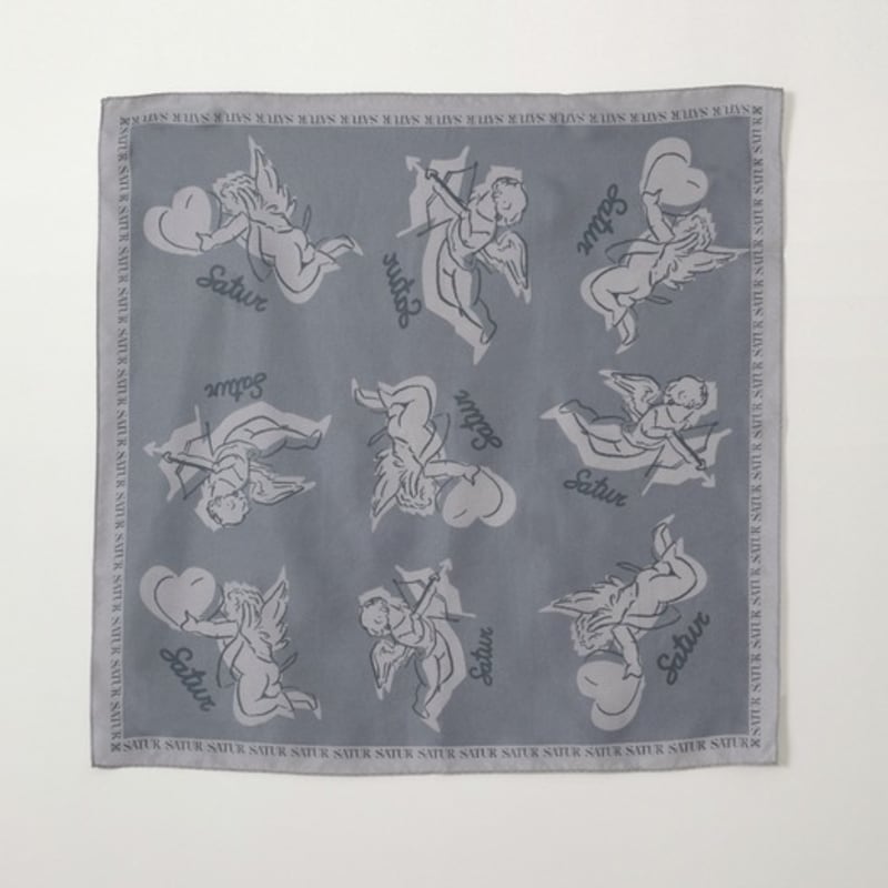 SATUR Angel Silk Scarf_Charcoal