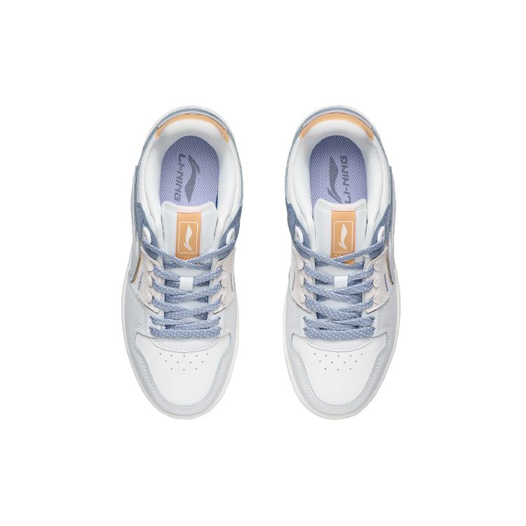 Li Ning Tian Ji светоотражающие нескользящие износостойкие низкие кроссовки для скейтбординга женские белые синие AGCR468-2