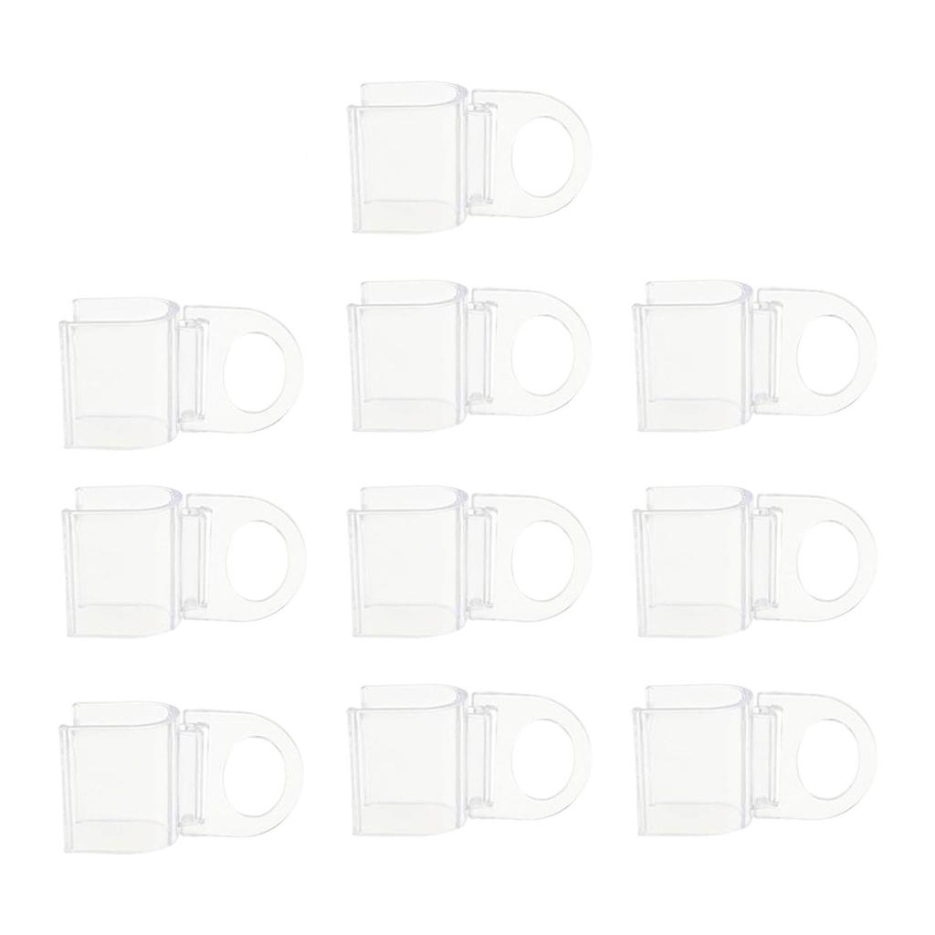 Pack Of 10 Transparent PVC U Shaped Curtain Clips Roller Shade Pull Handle For Home Decoration Easy Installation