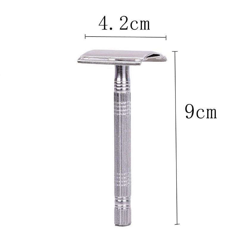 Double Edge Classic Men's Shaving Razor Portable Manual Beard Shaver for Outdoor Camping Grooming Use