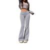 Fall New Women's Solid Color Low Waist Slim Fit Flared Casual Sweatpants, Versatile Straight Long Pants for Women