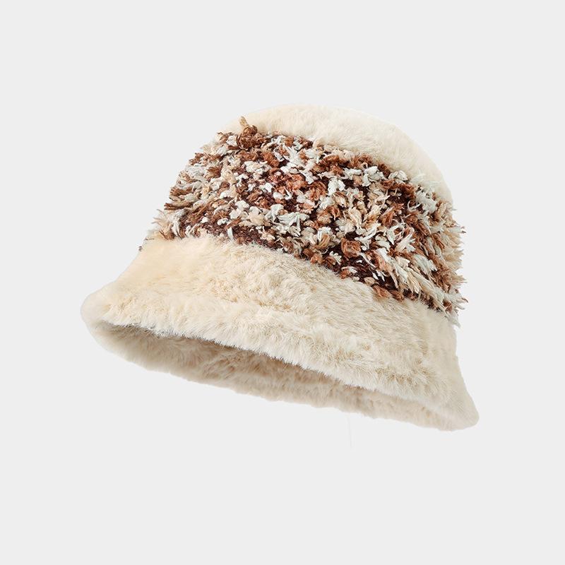 Women's Autumn and Winter New Plush Knitted Wool Hat In Winter Warmth and Thickened Fisherman's Hat Versatile Face Showing Small Basin Hat