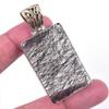 Natural Black Rutile Gemstone 925 Solid Sterling Silver Gift Pendant 2.25" Y5n28