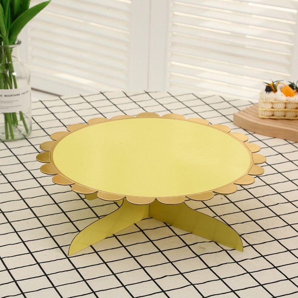 Disposable Gilded Cake Stand Safety Dessert Display Rack Creative Paper Cake Tray Dessert Serving