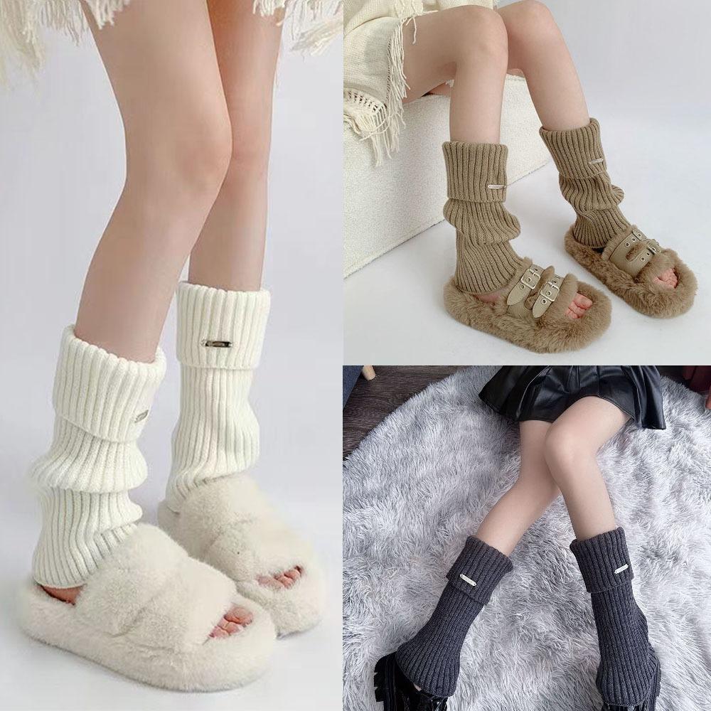 Warm Knitted Leg Warmers Stacked Ankle Warmer Academy Style Boot Stockings  Women