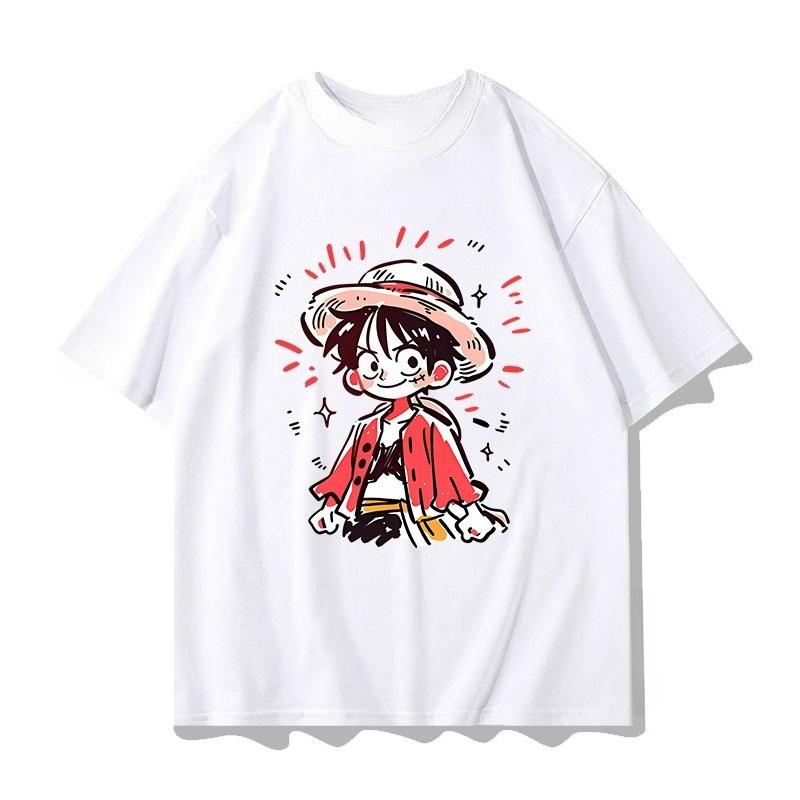 One Piece Print Tshirt Luffy Solon Casual and Comfortable Cotton Parentchild Outfit