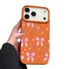 Чехол для iPhone 17 Pro Max Розовые Бантики Цветочный Узор Кожаная Текстура Силиконовая Накладка для iPhone 16 Pro Max 15 14 13 12 11 Air 16E