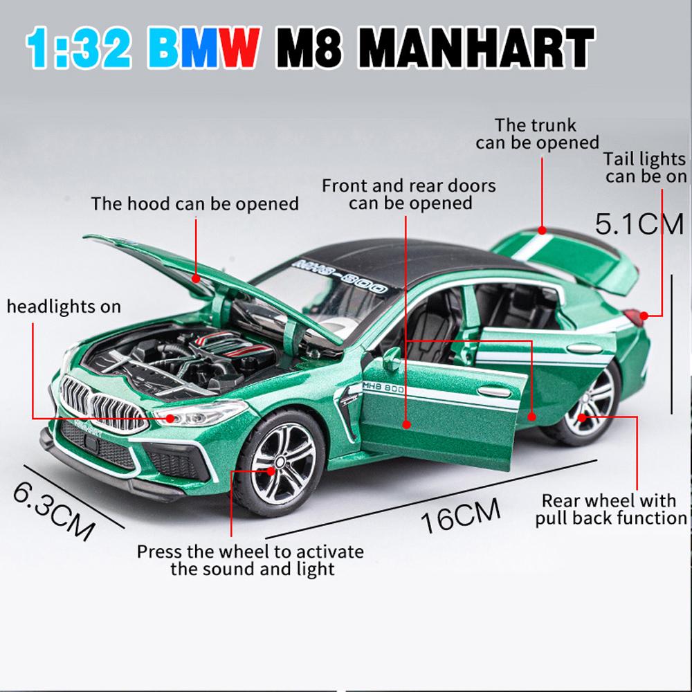 1/32 масштаб M8 Manhart из металла, литая под давлением модель автомобиля из сплава, игрушечный автомобиль для мальчиков, детский подарок, игрушки, автомобиль, коллекция для хобби