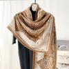 Trendy Temperament, Fashionable Printed Scarf, Travel Photography, High-end Women's Matching Shawl, Thin Cotton and Linen Outer Shawl