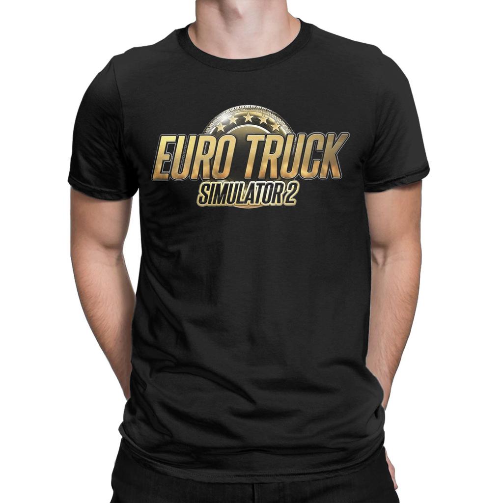 ИгрыEuro Truck Simulator 2 Мужские футболки Повседневные футболки с коротким рукавом с круглым вырезом Хлопок Летние топы