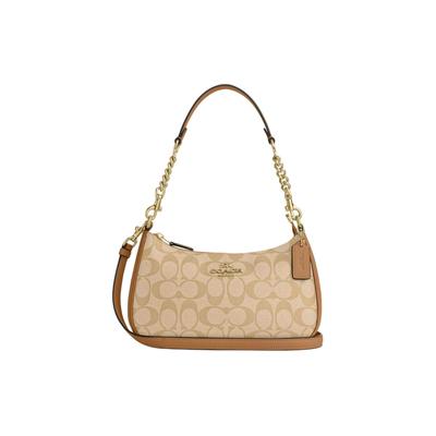 Teri 24 Classic Monogram Сумка-тоут на молнии с фирменным логотипом из канвы и гладкой кожи Сумка через плечо Средняя Женские сумки CA548-IMNLJ