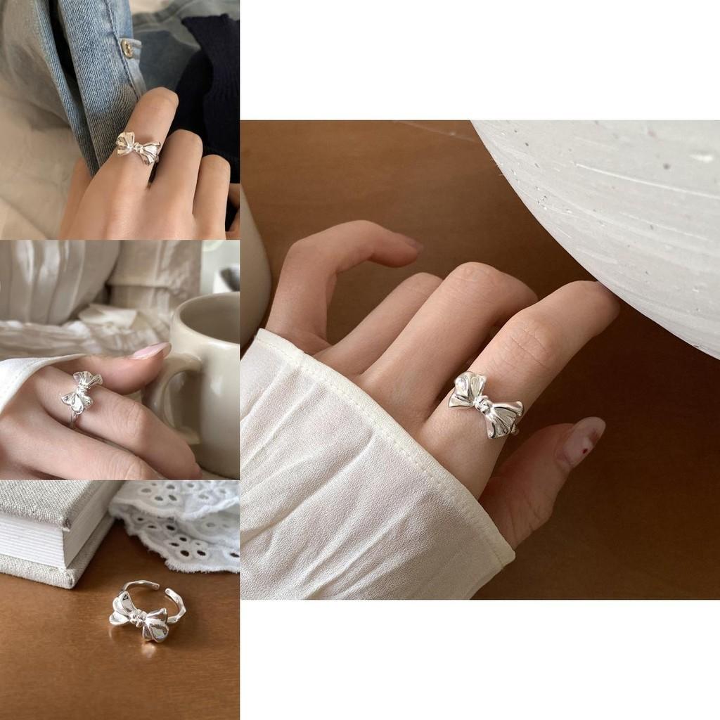 Современное кольцо с открытой шинкой и бантом в корейском стиле, идеально подходящее для стильных женщин