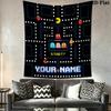 Pac-Man Custom Name Wall Tapestry Aesthetic Wall Hanging Printed Fabric Blanket Decorative Tapestries for Bedroom Living Room Home Decor