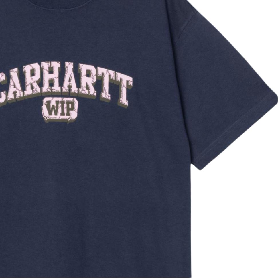Carhartt WIP FW25 Весна/Лето Прочная футболка Свободная Выцветшая Винтажная Повседневная с Логотипом и Буквами с Коротким Рукавом Мужские Топы I036015-VQ-4G