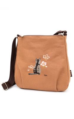 Сумка через плечо из японского хурмы Shibu Kyoto Cat Birthday [crearekiki] женская сумка, сумка, легкая, маленькая, Япония, стиль, окрашенная, холст,