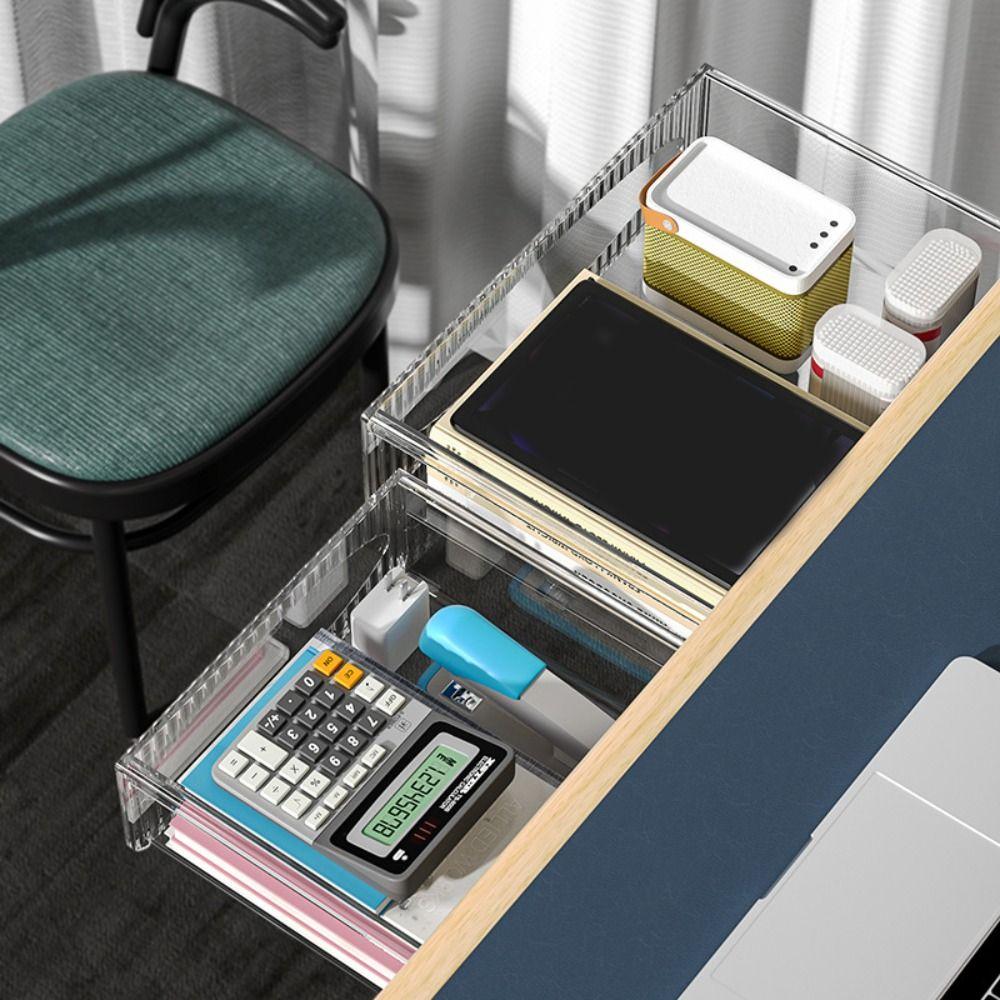 Invisible Storage Undertable Drawer Pull Out Storage Box Under Desk Drawer
