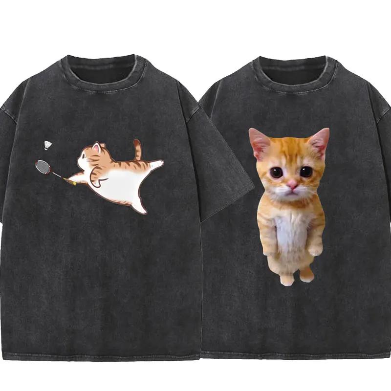 Summer Funny Cat 3D Print Women Casual T-Shirt Women Men Harajuku T Shirts Girl Boy Casual Clothes Tee