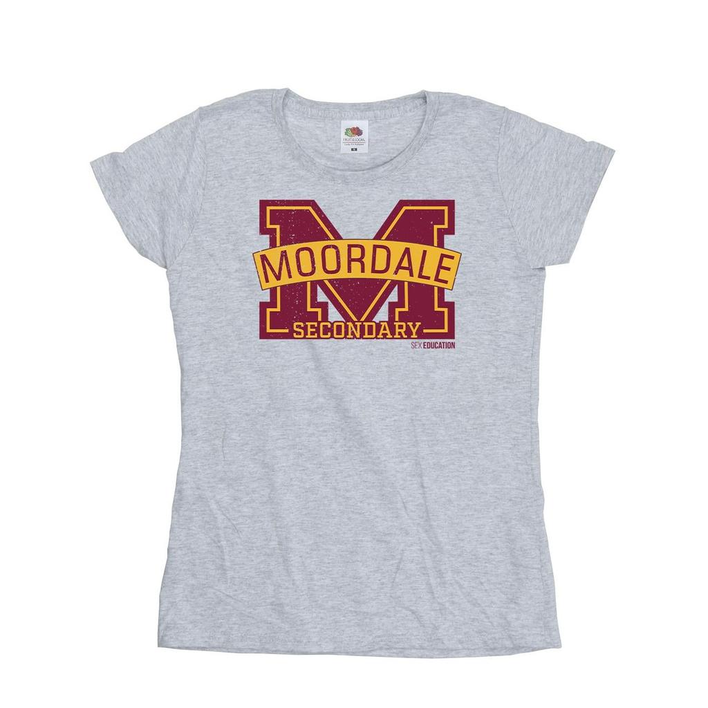 Netflix Womens/Ladies Sex Education Moordale Cracked M Logo 2 Cotton T-Shirt