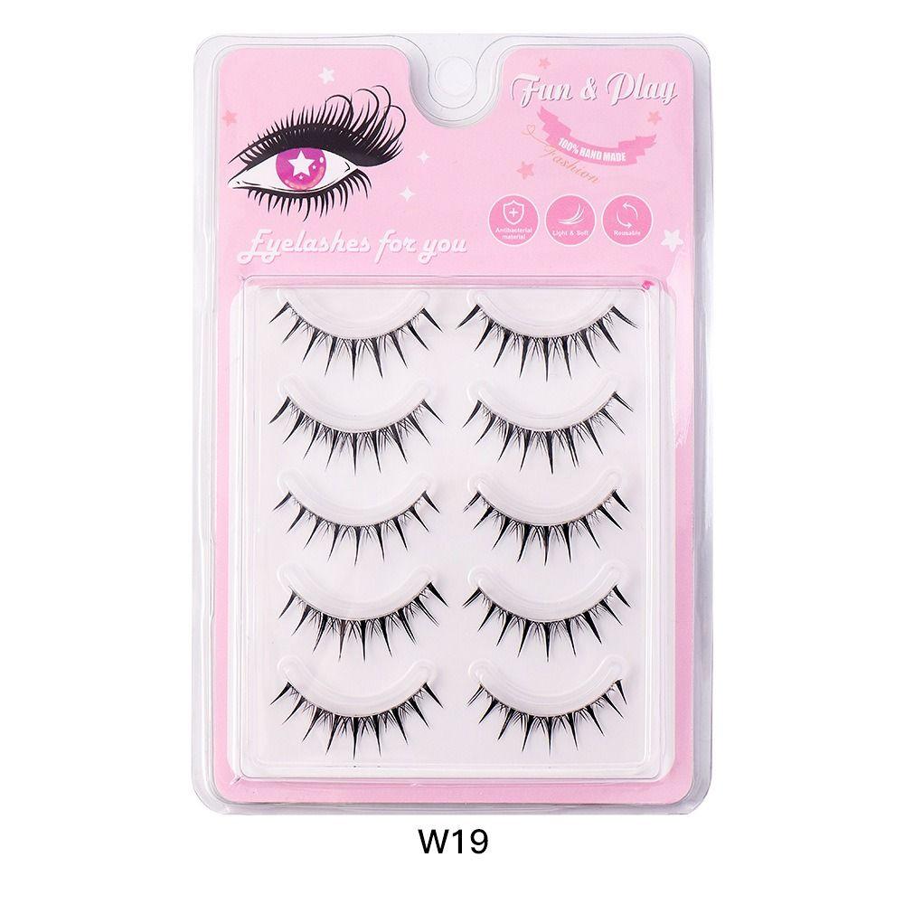 Wispy False Eyelashes Natural Look Cosplay Lashes Clear Band Fake Lashes  Women Girls