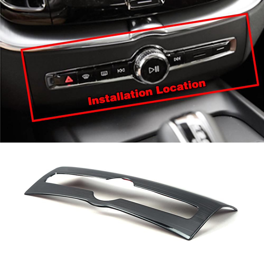 For Volvo XC60 2018-2022 Headlight Switch Button Decoration Cover Air Conditioner Vent Outlet Trim Interior Black