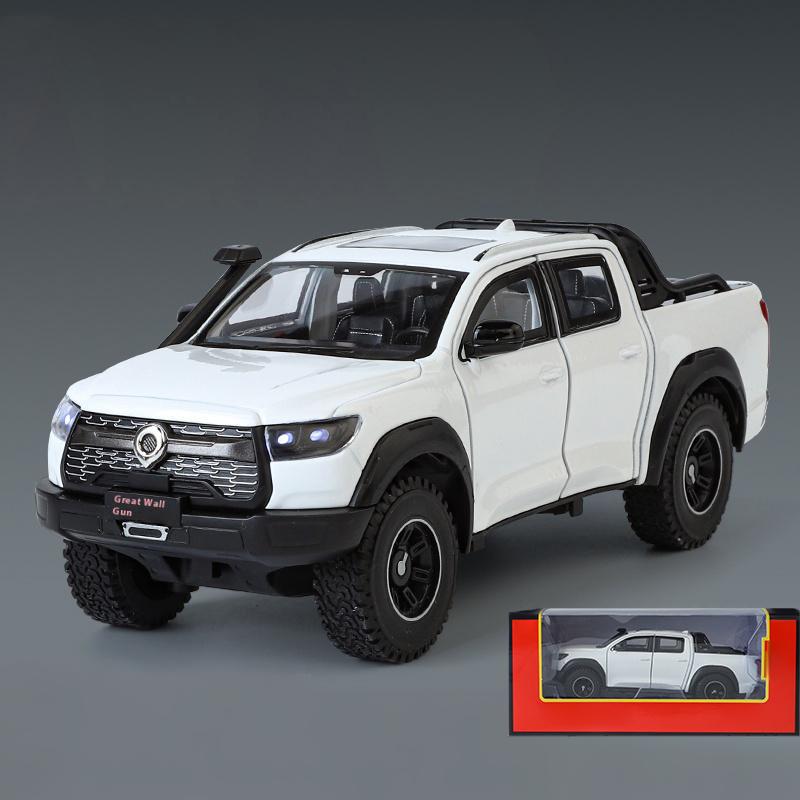 1:24 Great Wall Motor POER Pickup Alloy Diecast Off-road Vehicles Car Model Outdoor Display Collection Ornaments Birthday Gifts