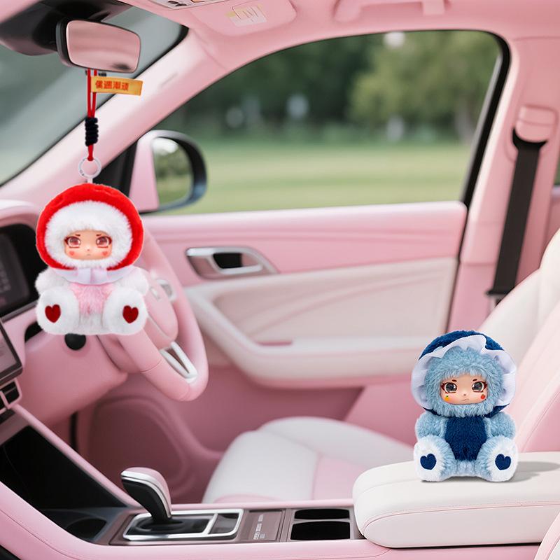 Vinyl Face Mushroom Baby Plush Toy Car Pendant Girl Backpack Pendant Cute Keychain Pendant