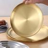 1 шт. Неглубокая тарелка из нержавеющей стали для фруктов, торта, закусок, пасты, стейка, столовая посуда, блюдо, круглый поднос для еды