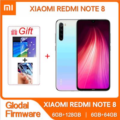 Оригинальный Xiaomi Redmi Note 8 Глобальная версия с чехлом для телефона Оригинальный Android-телефон 4000 мАч Аккумулятор Четыре камеры 4G Смартфон