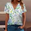 Women's T Shirt Tee Printed Short Sleeve Daily Weekend Fashion Basic V Neck Regular Top