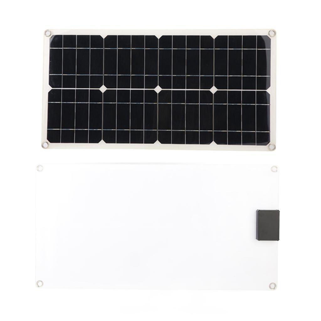25W Dual 5V USB Flexible Single Crystal Solar Power Panel Kit Car Battery Charger Controller