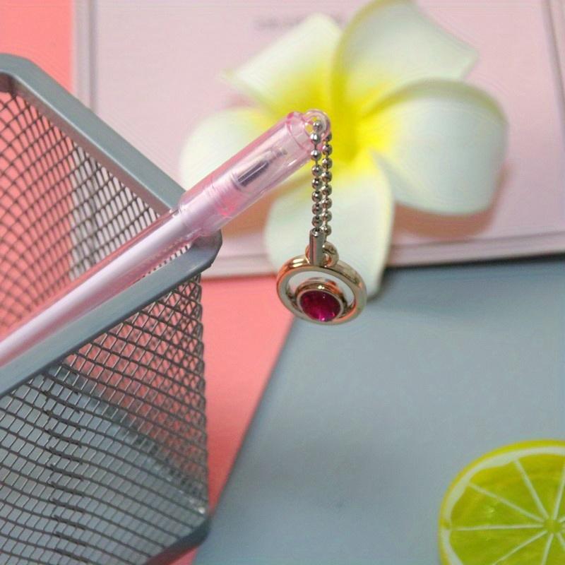 Школьный сезон 10 шт. 0,5 мм креативная ручка с подвеской в виде кольца и имитации драгоценного камня, маленькая свежая подвеска, гелевая ручка, офисные канцелярские товары, ручка для подписи на водной основе