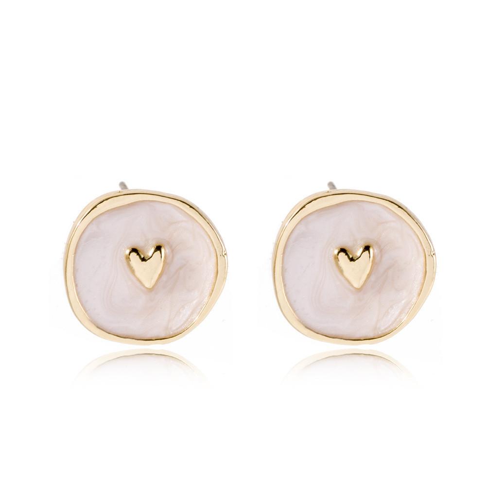 Элегантный набор украшений: серьги-кольца, ожерелье, кольцо с сердечками, луной и звездами, геометрический, из сплава с покрытием