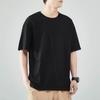 Summer Men T-shirt Round Neck Solid Color Casual Style Half Sleeve Loose Pullover Daily Wear Youthful Teenager Sport Top
