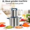 8L Household Electric Meat Grinder Commercial Stainless Steel Meat Slicer Kitchen Large Capacity Food Processor