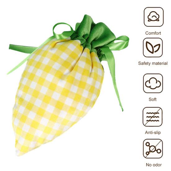 Easter Plaid Carrot Gift Bag Portable Cute Radish Shape Goodies Snack Present Treat Candy Drawstring Bag Happy Easter Festival Gift