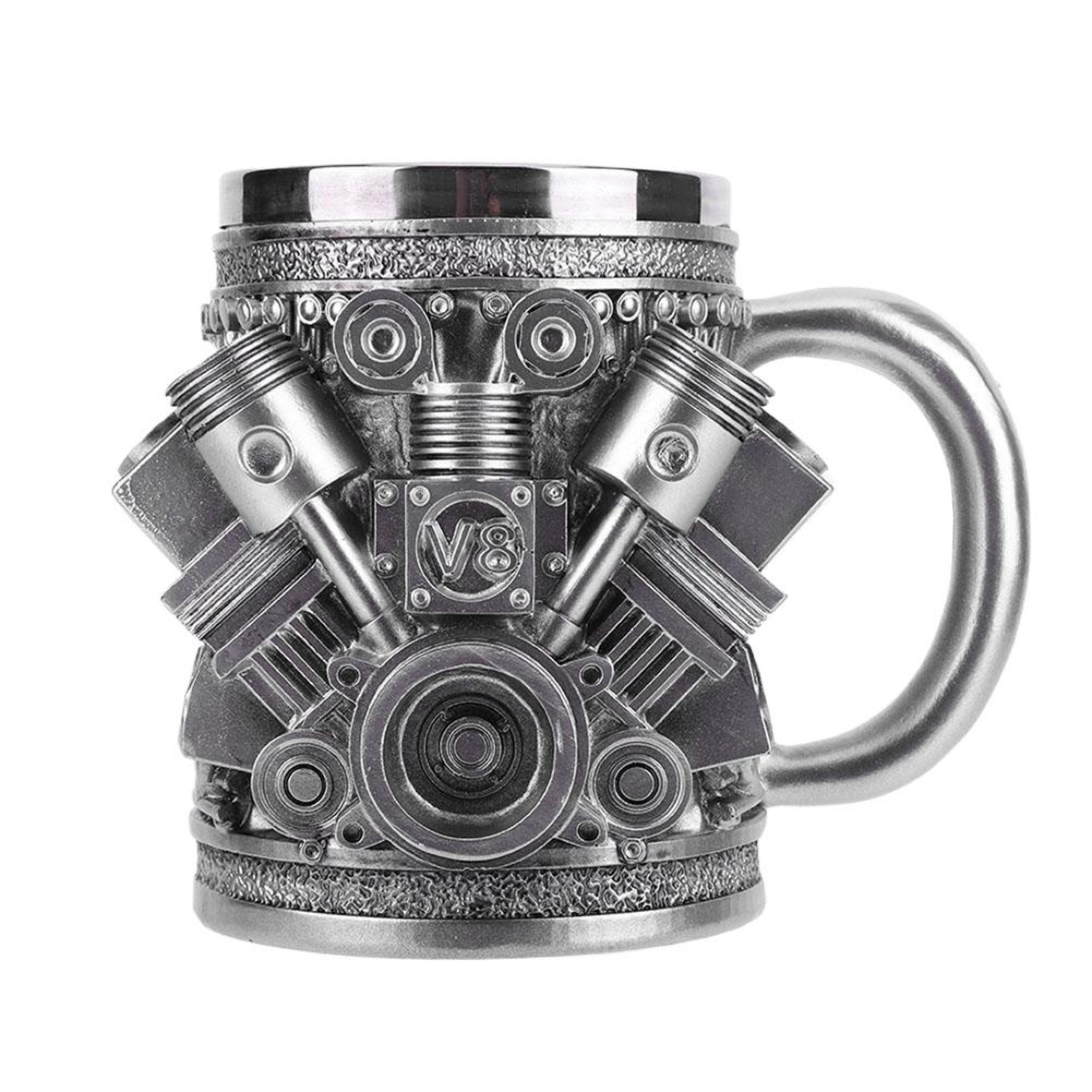 Engines Coffee Mug Stainless Steel Mug Resin Personalized 3D Engines Mug 15oz Water Cup for Boyfriend Or Dad Gift