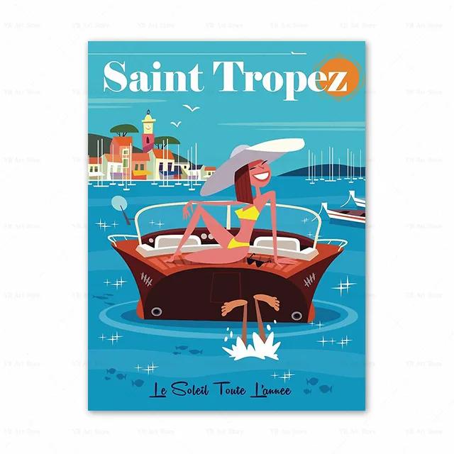 Франция Париж Прованс Амальфи Знаменитый Городской Пейзаж Принт Искусство Холст Постер Для Украшения Гостиной Домашняя Настенная Картина