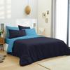 Complete Pack 6 Pieces Navy/Turquoise Reversible Duvet Cover for Bed 140 X 190 Cm