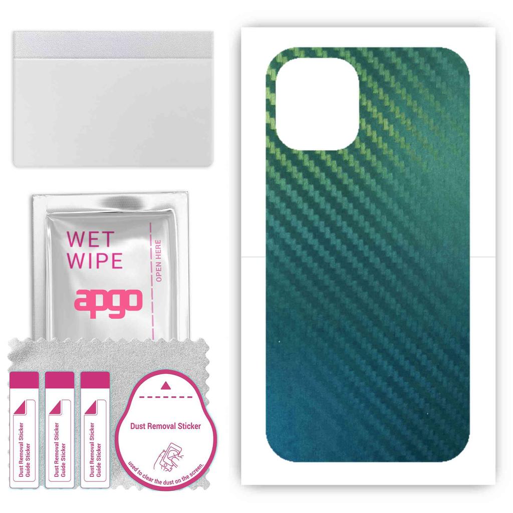 apgo Protective Skin Sticker for the back compatible with Apple iPhone 12 mini, Wrap Film, Foil, Vinyl - Pattern Carbon Chameleon CAKA1