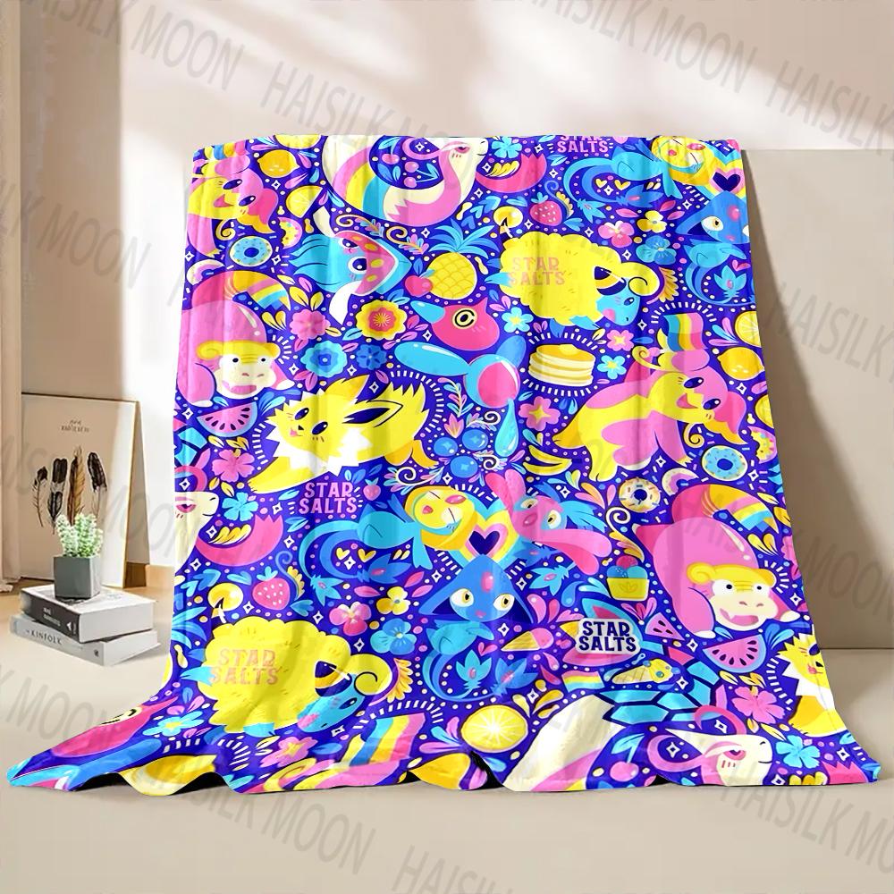 1PC Pokémon Print Blanket Adult Children Warm Blankets for Home Travel Bed Sofa Car Office Soft and Comfortable Blanket for Gift