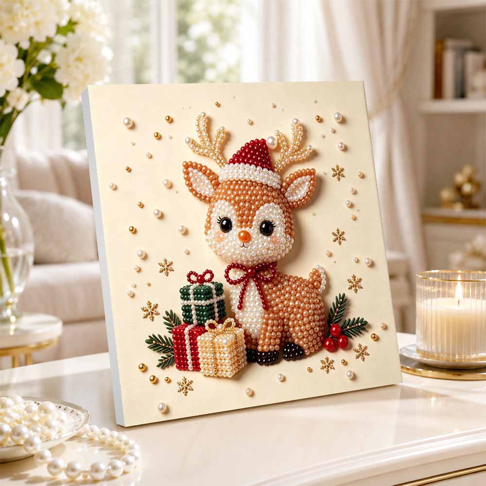Pearl painting Christmas Reindeer gift art kit DIY handmade home decor painting