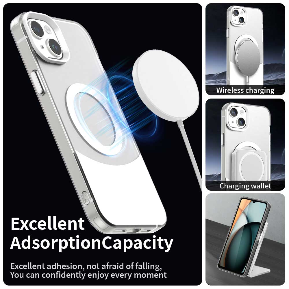 For iPhone 14/13 Case Compatible with MagSafe Color Splicing IMD TPU+PET+PC Mobile Cover